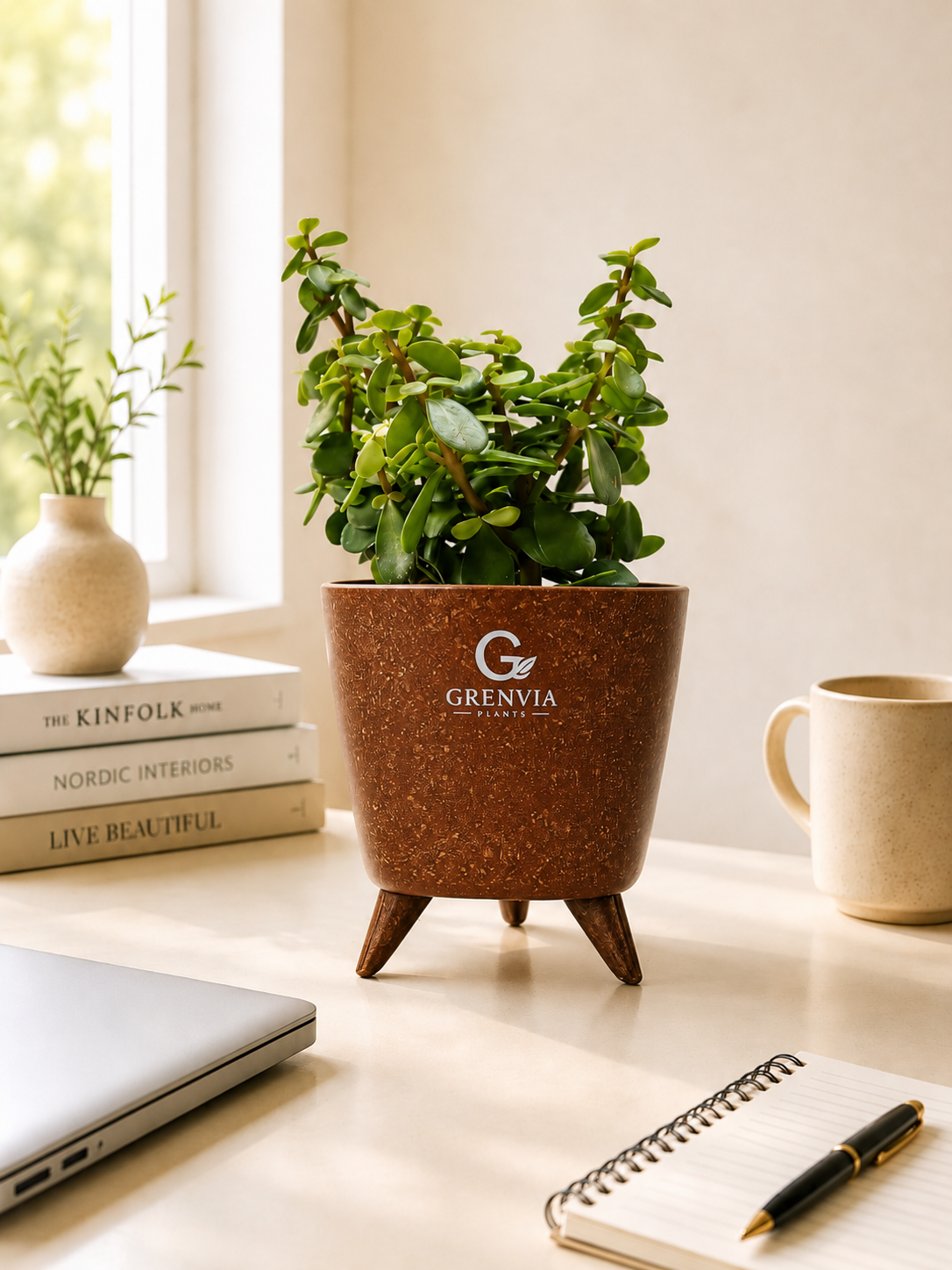 Jade Plant-Tripod Stand Planter