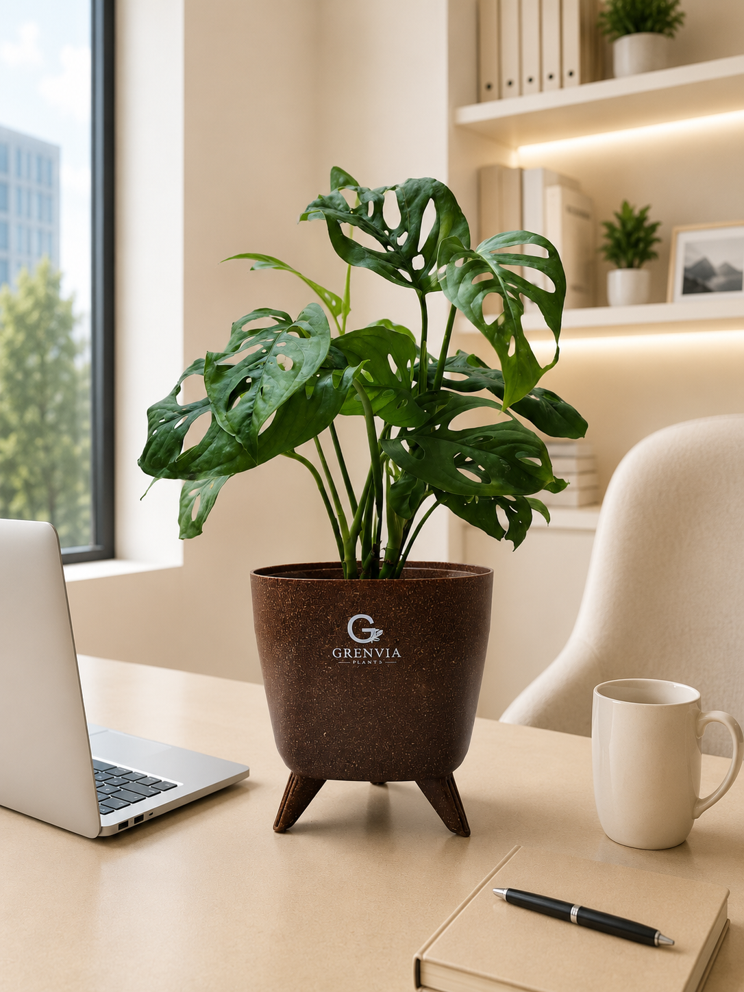 Monstera Broken heart-Tripod Stand Eco Planter