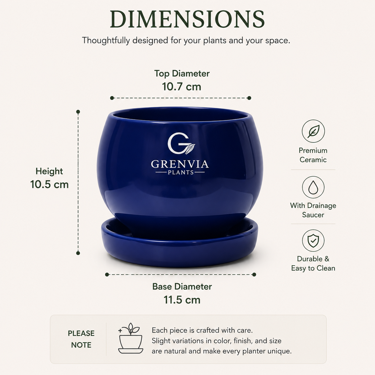 Premium Ceramic 3 In one Planter Set