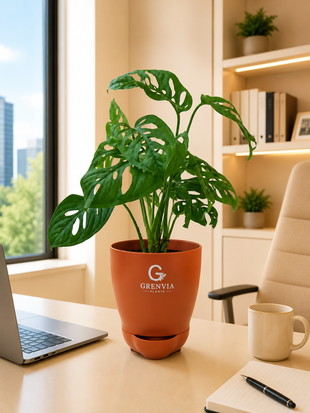 Monstera-Broken heart plant- self watering planers