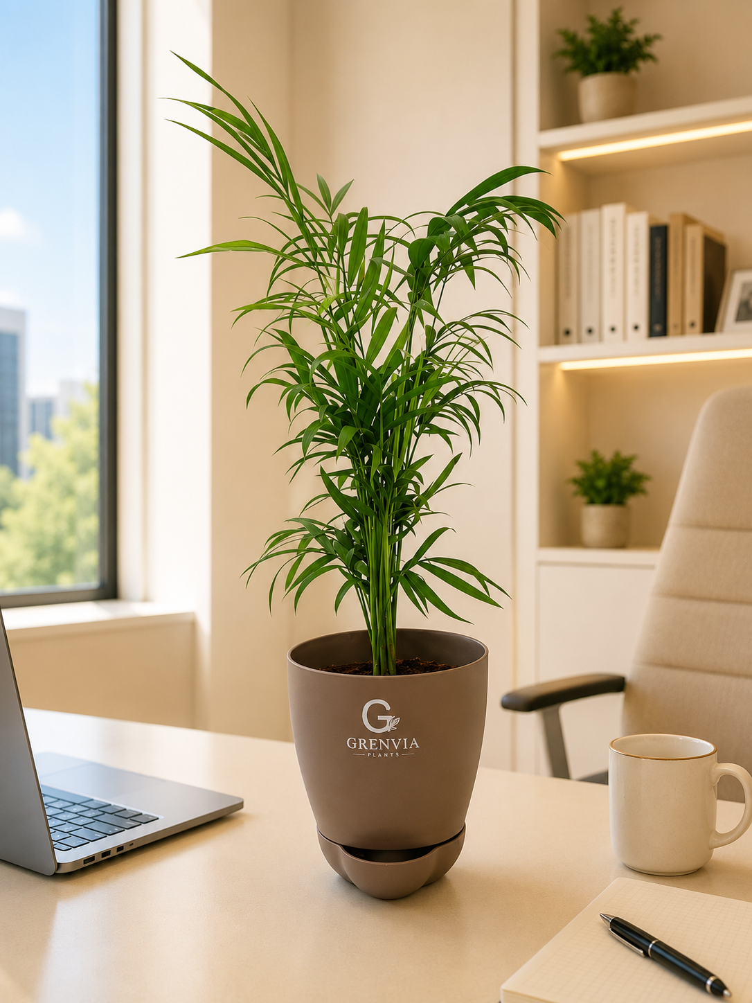 Areca Palm- Self watering planter