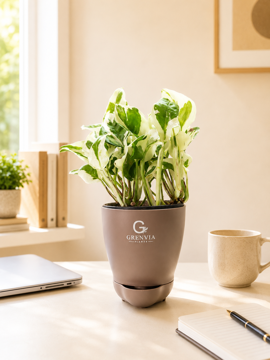 Marble  Queen Money Plant- Self watering planter