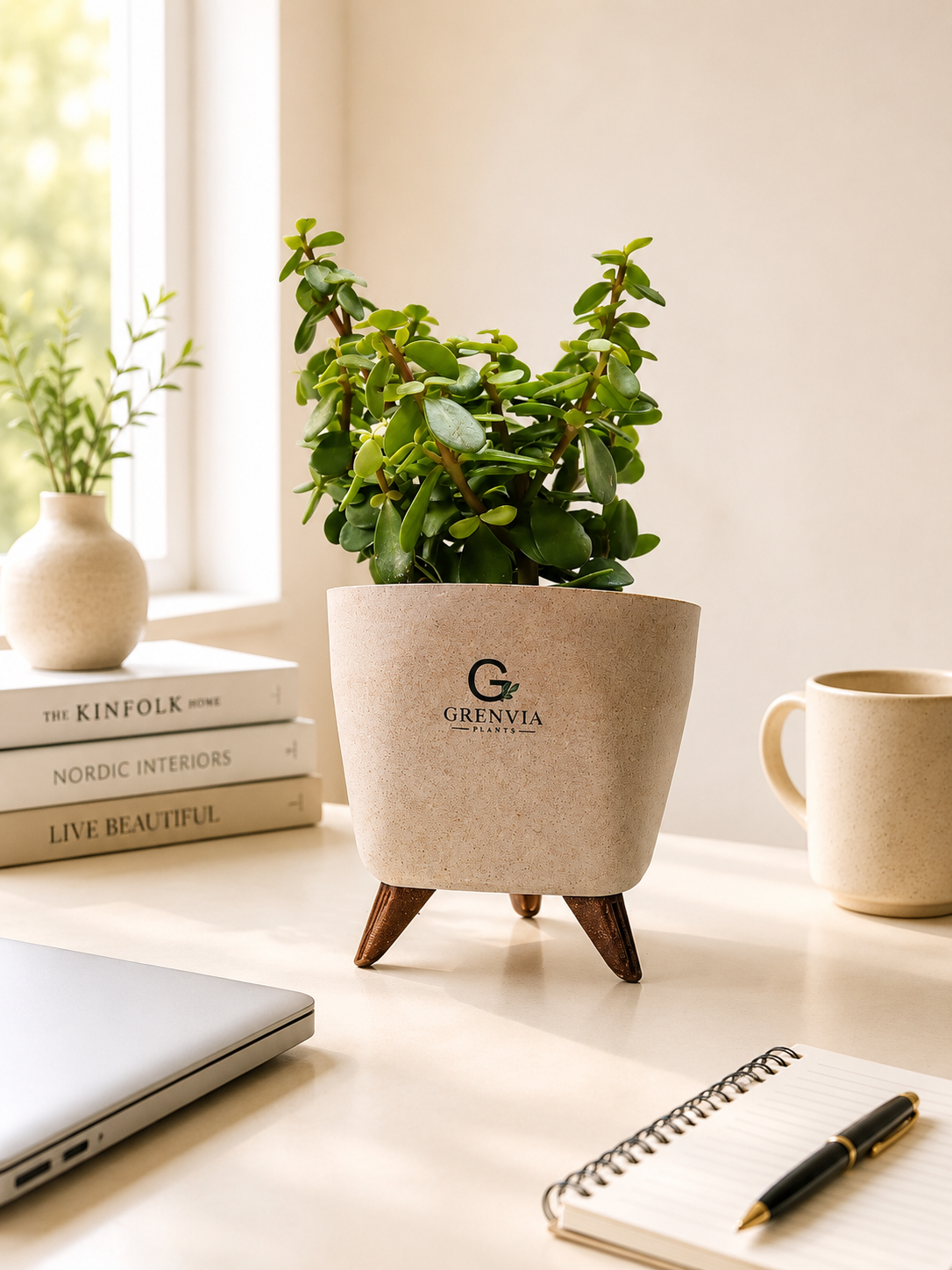 Jade Plant-Tripod Stand Planter