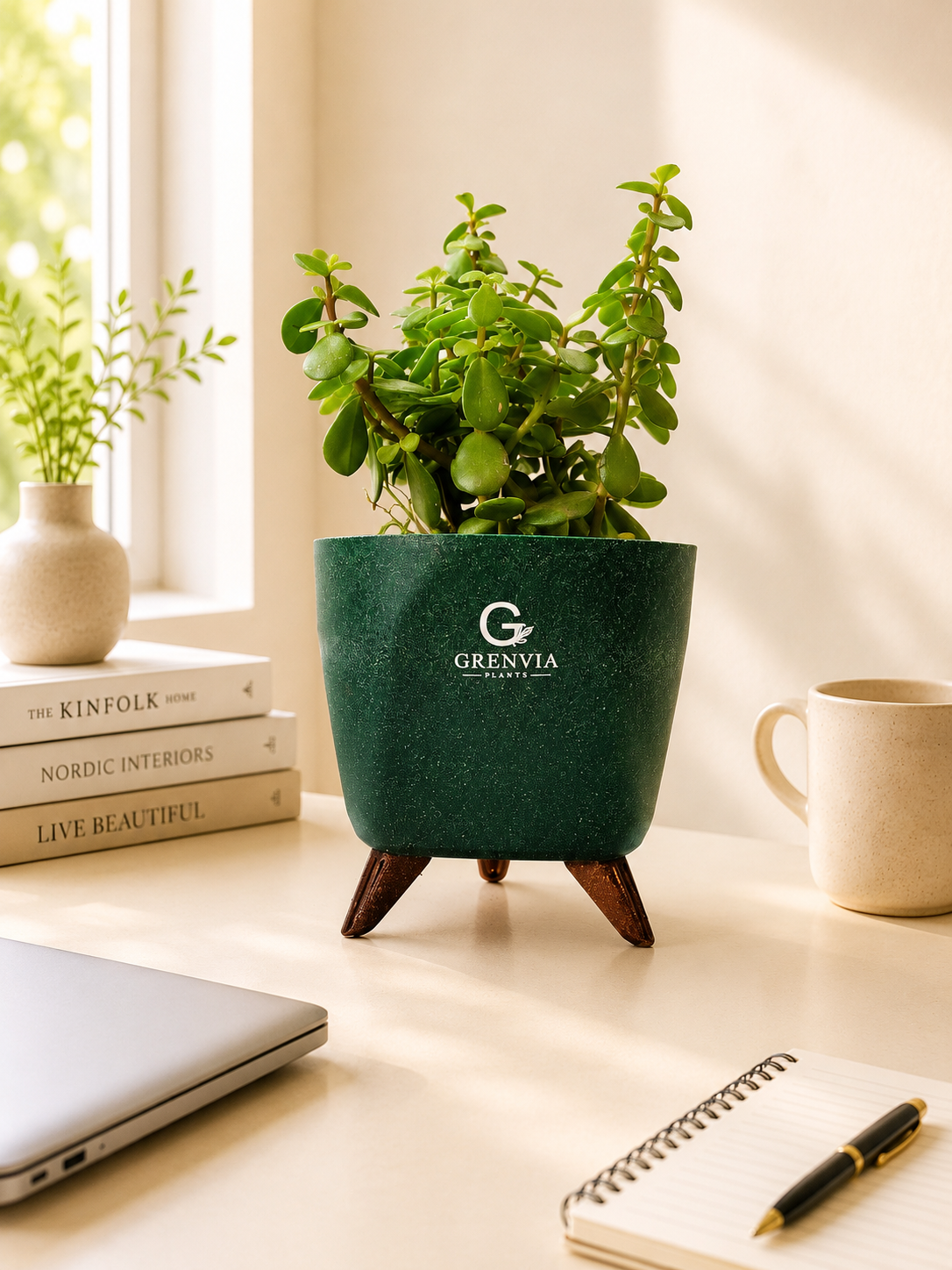 Jade Plant-Tripod Stand Planter