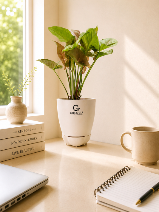 🌿 Pink Syngonium Watering Planter