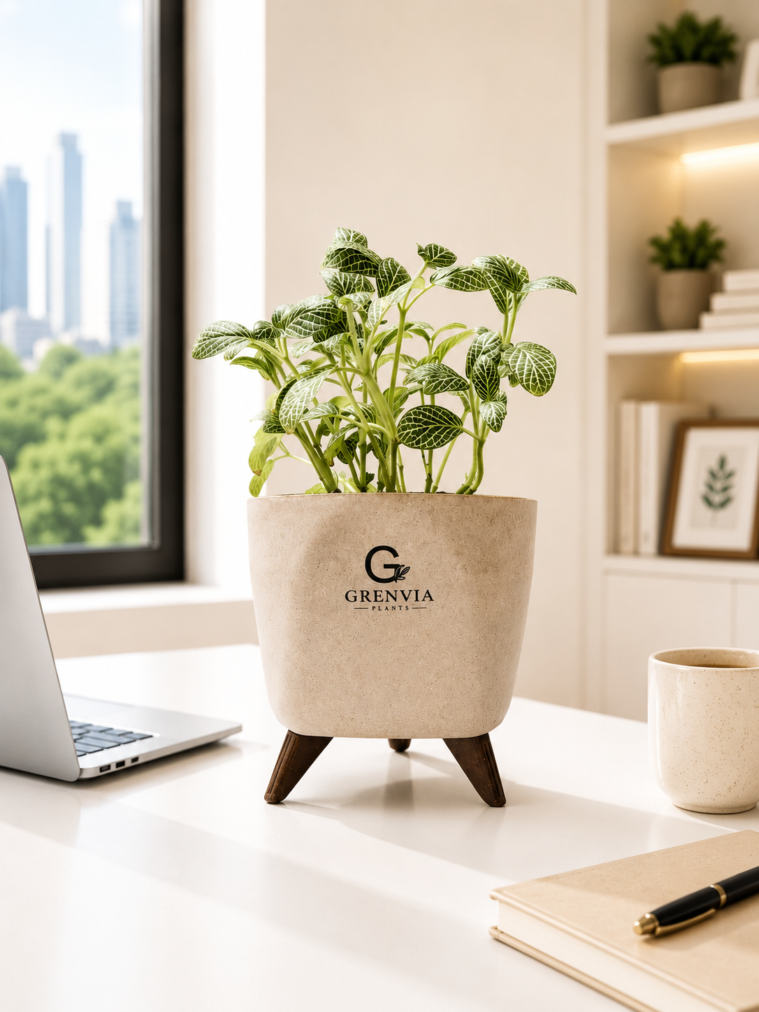 Fittonia Plant- Tripod Stand Eco planter