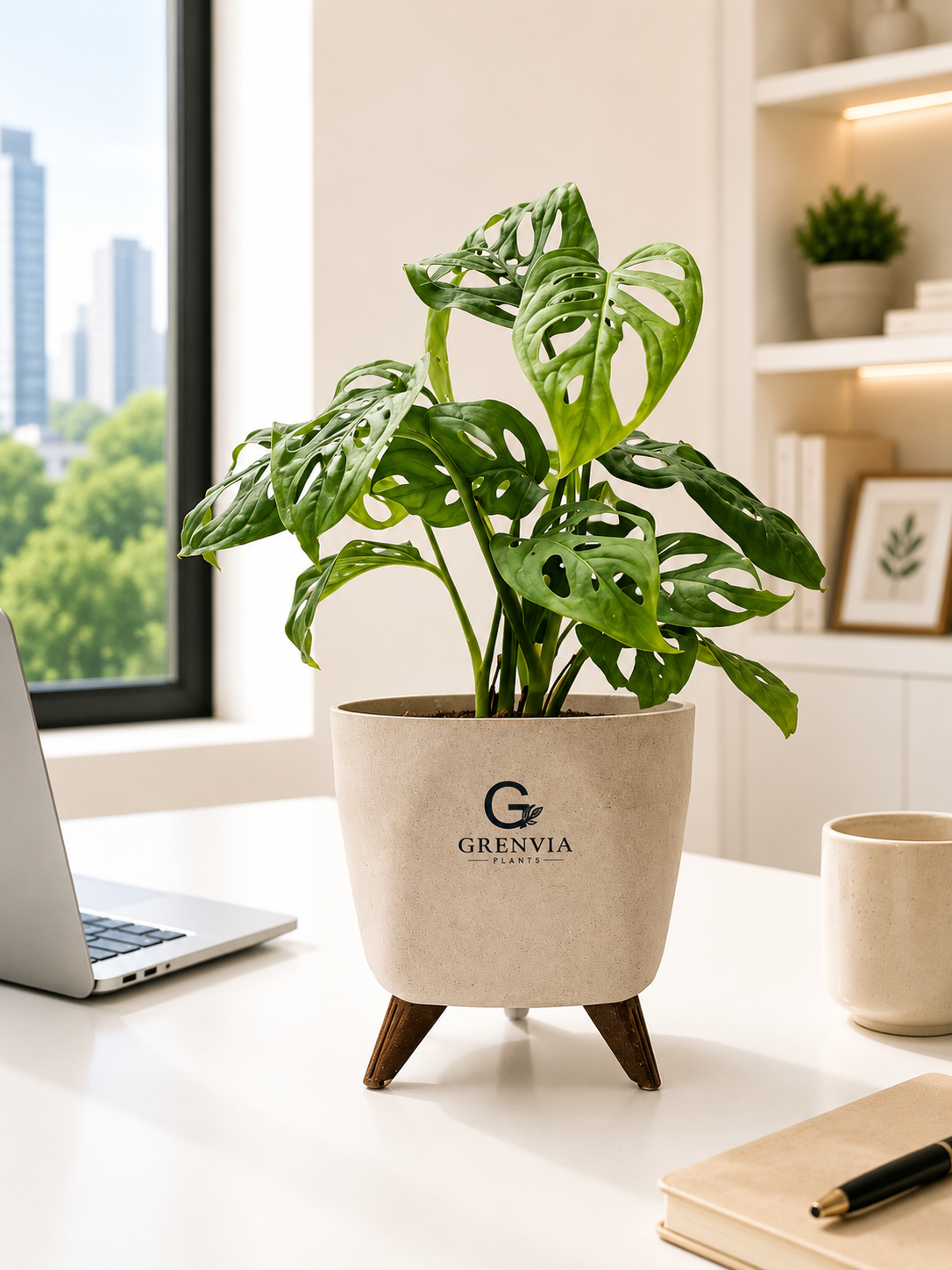 Monstera Broken heart-Tripod Stand Eco Planter