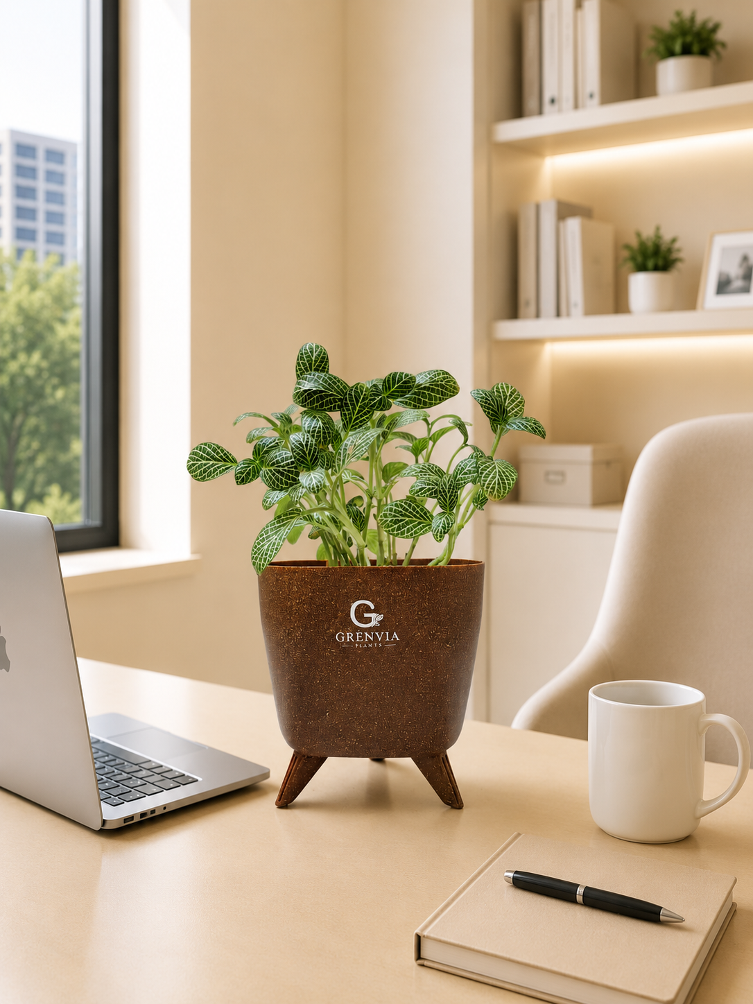 Fittonia Plant- Tripod Stand Eco planter