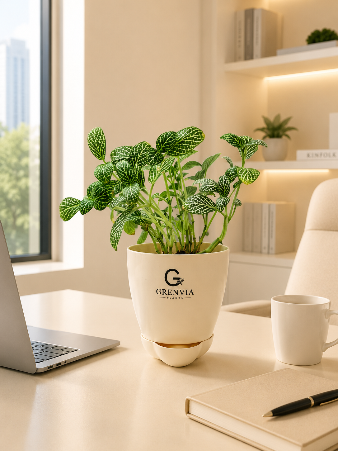 Fittonia Plant- Self watering planter