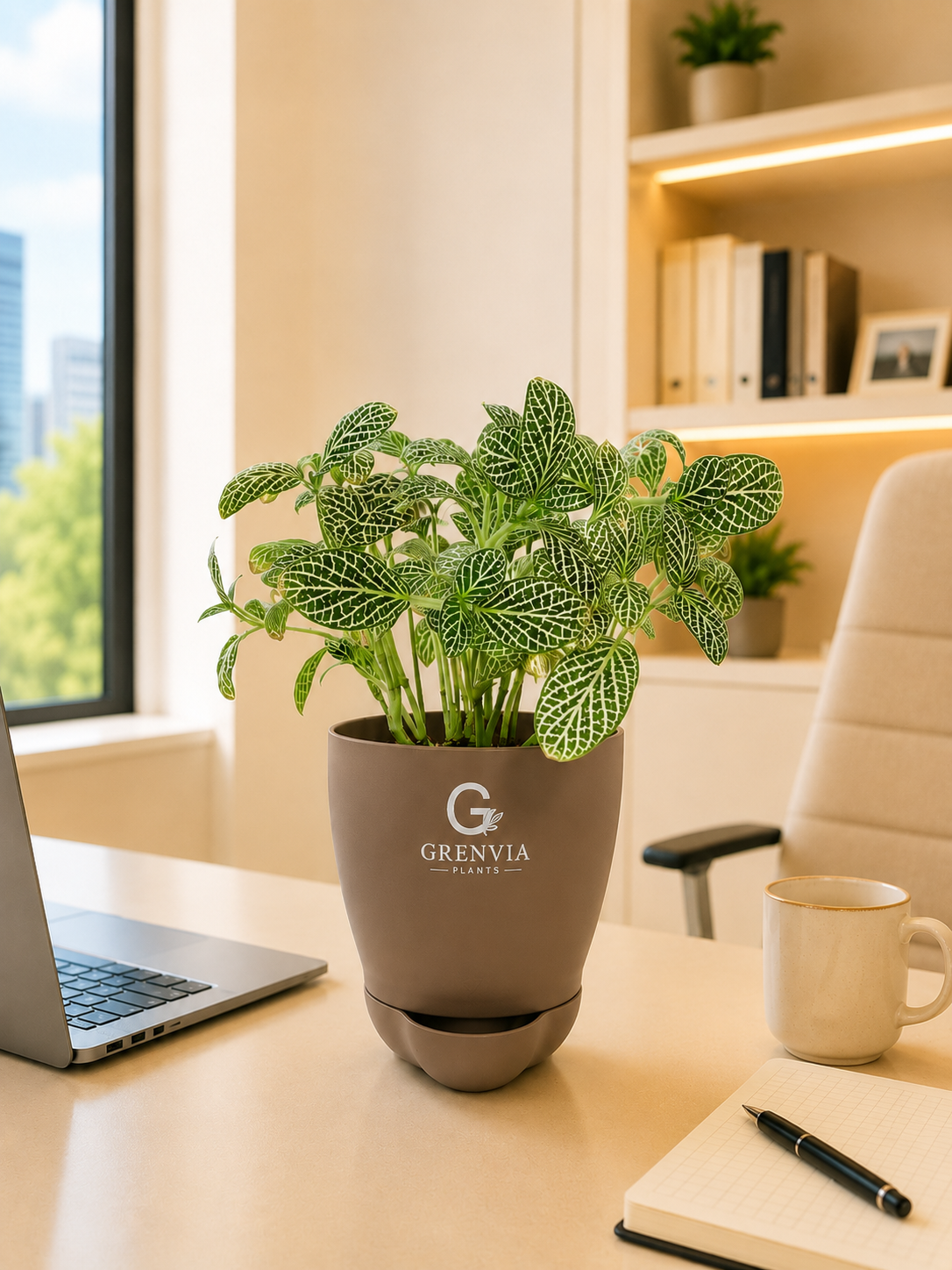 Fittonia Plant- Self watering planter